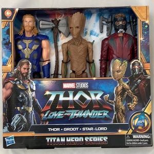 Marvel Studios Thor Love and Thunder Thor Groot Star-Lord Titan Hero Series